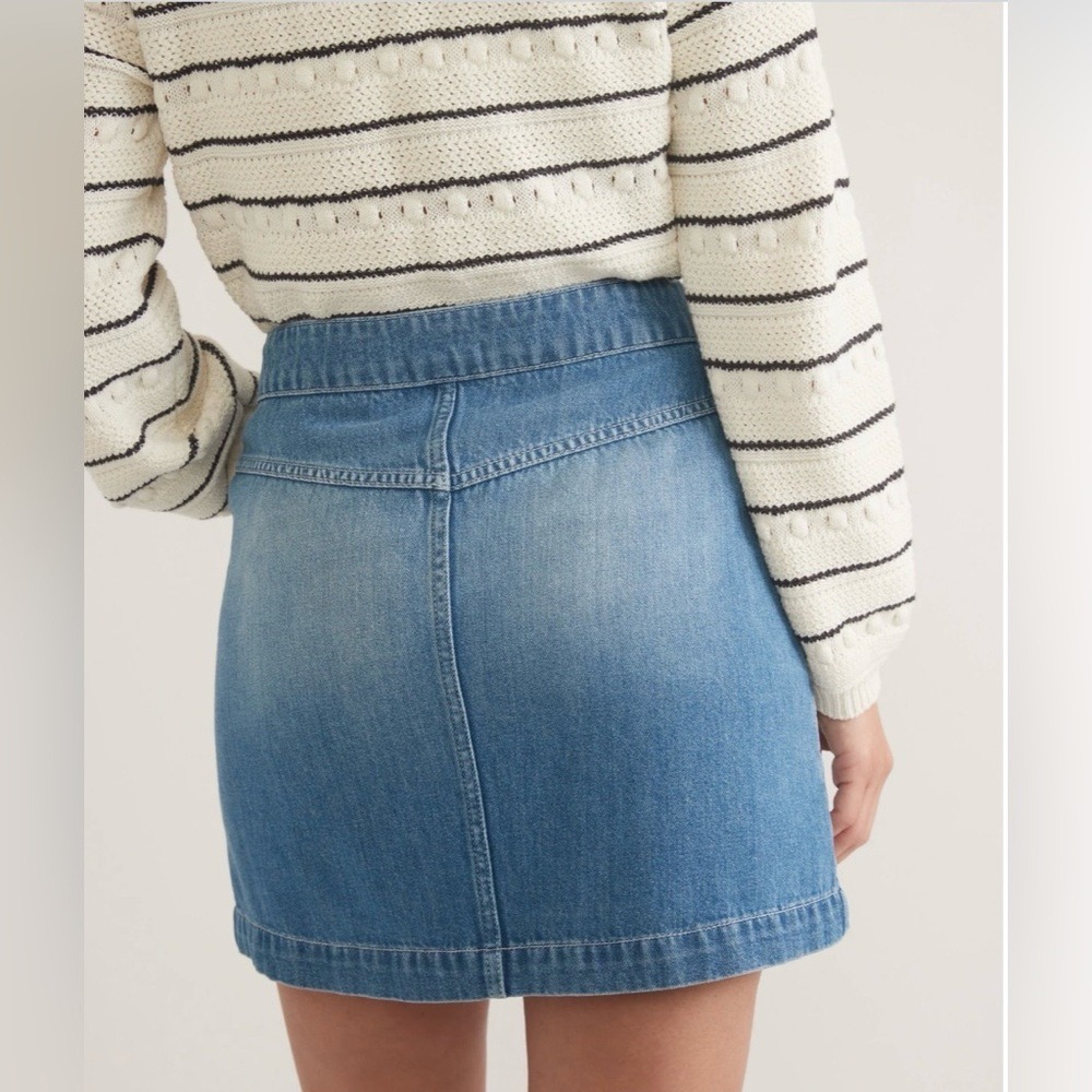 Marine Layer Emilia High Waisted Mini Skirt with Button Details Women's Size 0 - Picture 2 of 9